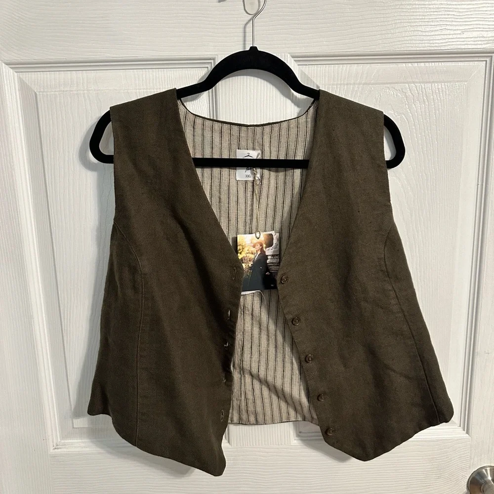 Sondeflor Pine Herringbone Vest NWT - Picture 4 of 6